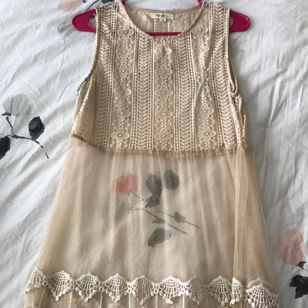 Lace/sheer tank top